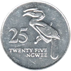 Preview 25 ngwee, 1992 reverse