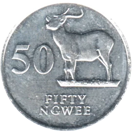 Preview 50 ngwee, 1992 reverse